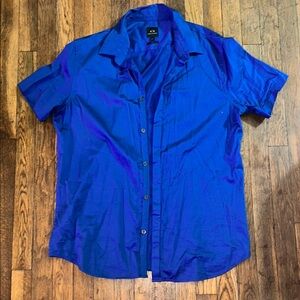 Men's Blue Short Sleeve Shirt